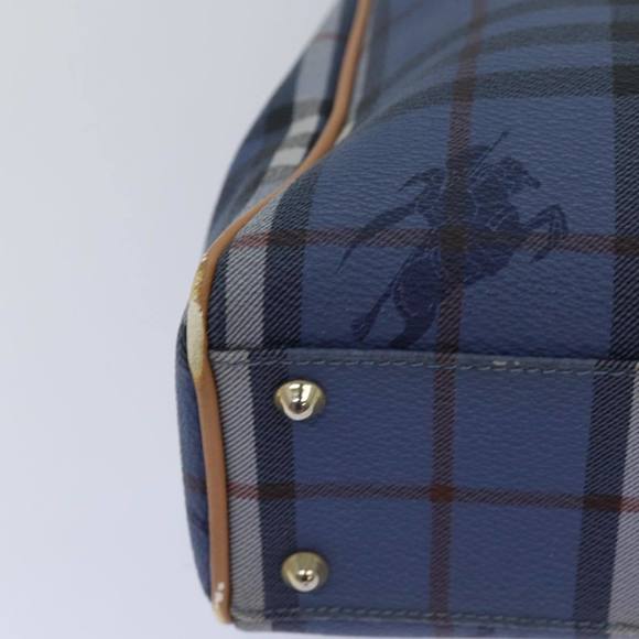 Burberrys Nova Check Tote Bag PVC Leather Blue Auth 81458 - Picture 15 of 16